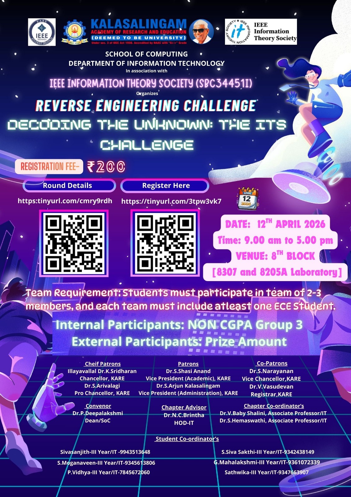 Decoding the Unknown:The ITS Challenge 2026 Reverse Engineering Challenge Poster 